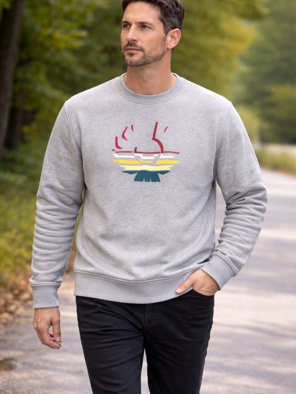 Belstaff Men's Crewneck Sweatshirt
Small Gray Graphic Italy Designer Pullover